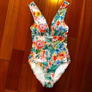 Modcloth Floral Swimsuit NWOT